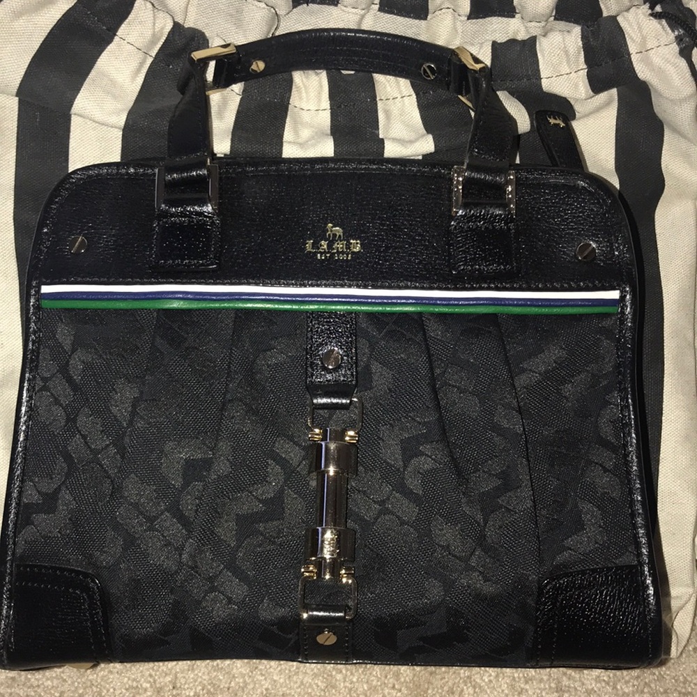 L.A.M.B. BLACK SOPHIE WITH BLUE, GREEN, WHITE TRIM